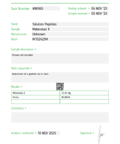 MT2 – 10mg (Current batch tested at 12mg)