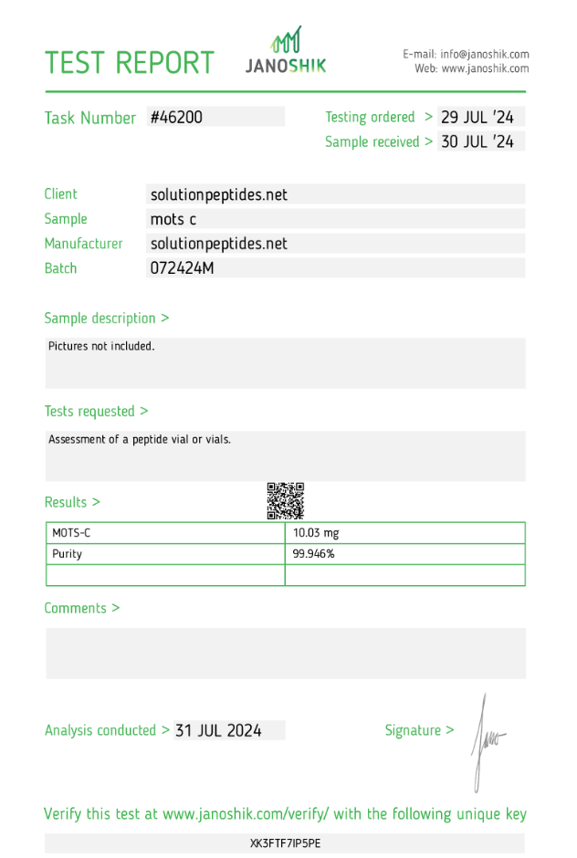 MOTS-C – 10mg MOTS-C – 10mg