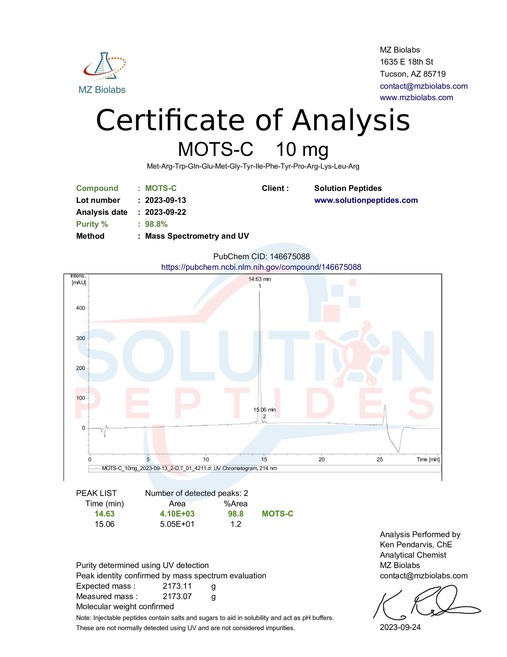 MOTS-C – 10mg MOTS-C – 10mg