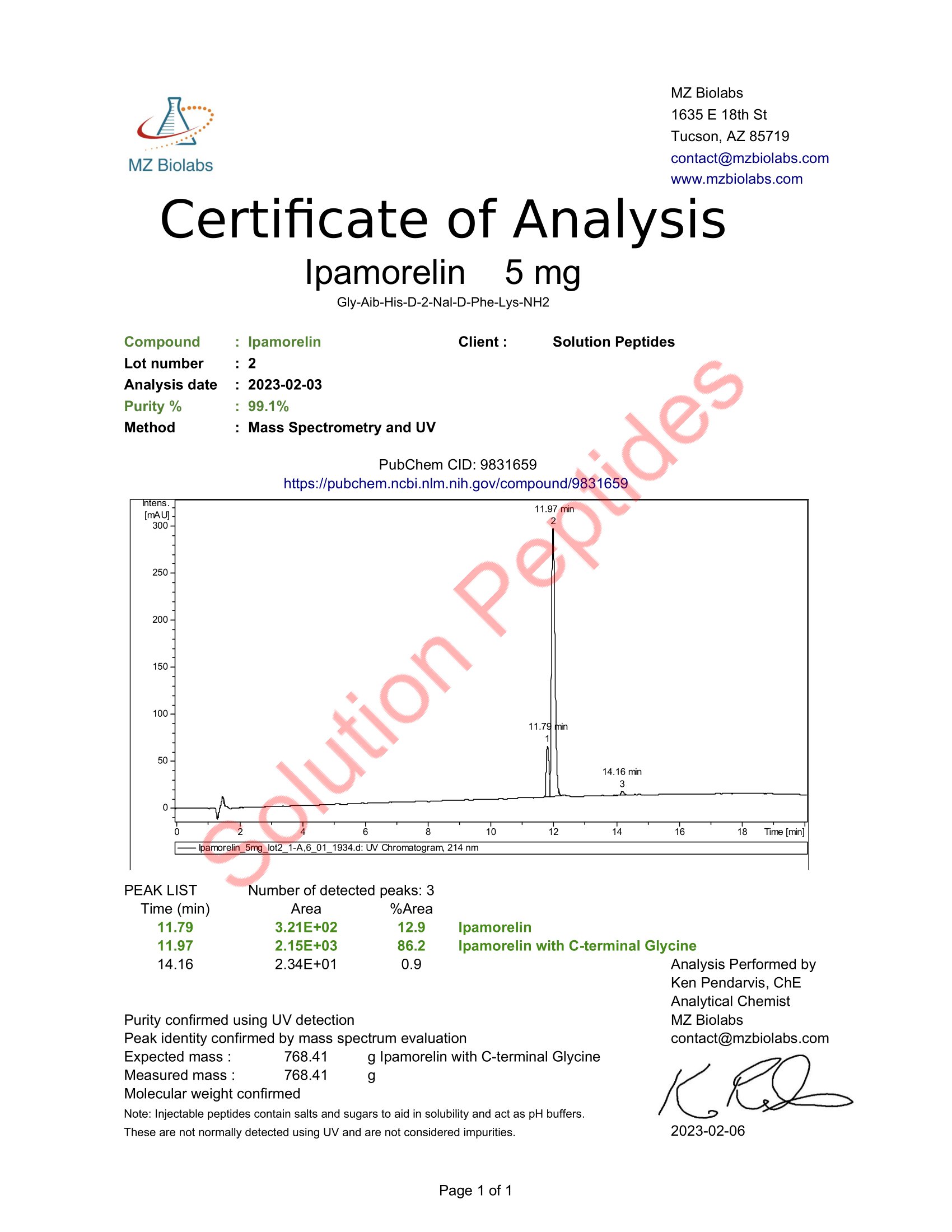 Ipamorelin – 5mg Ipamorelin – 5mg