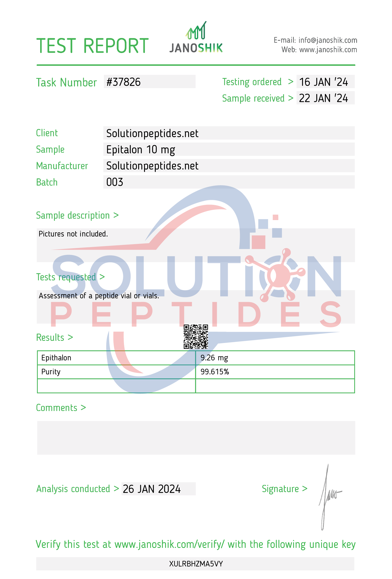 Epithalon – 10mg Epithalon – 10mg