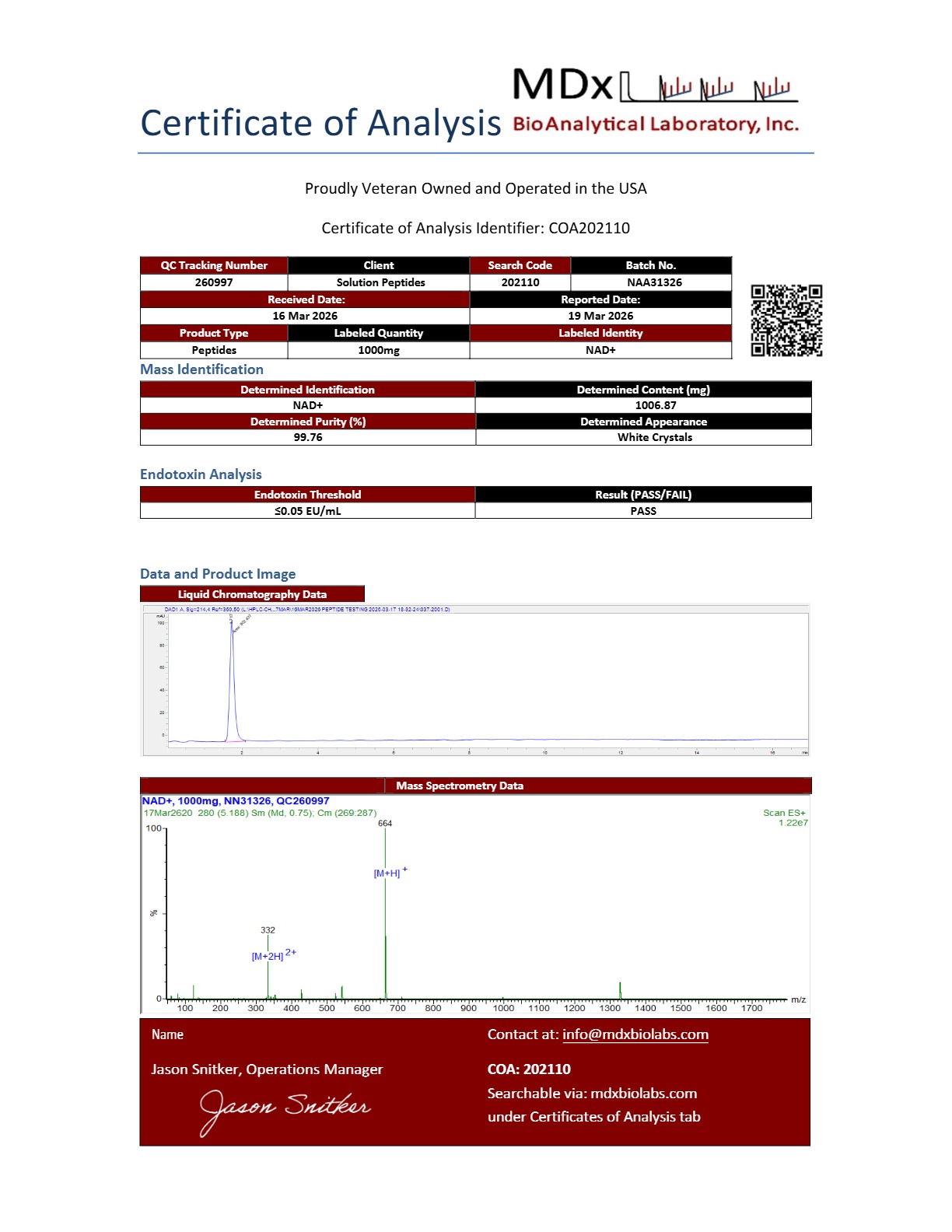 NAD+ 1g (1000mg) (new adjusted pH)