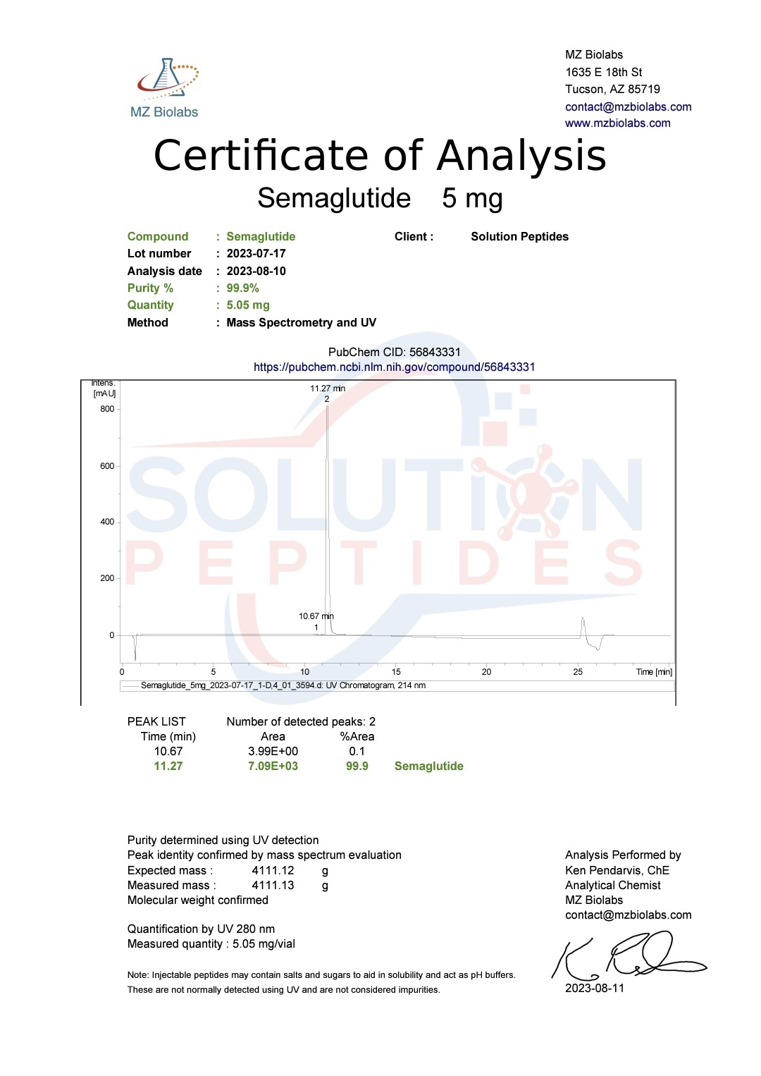 Peptide 1 (S) – 5mg Peptide 1 (S) – 5mg